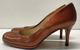 L.K. Bennett London Copper Patent Leather Pump Heels Shoes 41