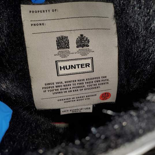 Hunter Brand Black Cheetah Embossed Pattern Rubber Boots Sz US9 UK7 image number 3