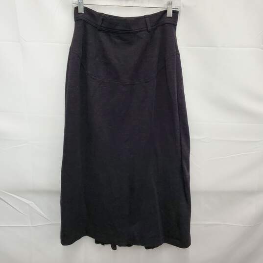VTG Sport Max WM's 100% Virgin Wool Charcoal Gray Long Flannel Skirt Size 10 image number 2
