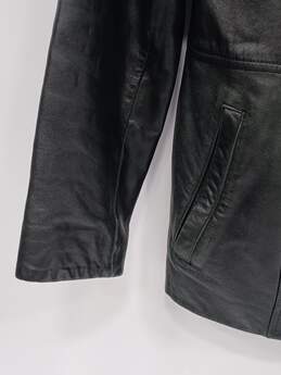 Preston & York Women's Black Lamb Skin Full Zip Leather Jacket Size M alternative image
