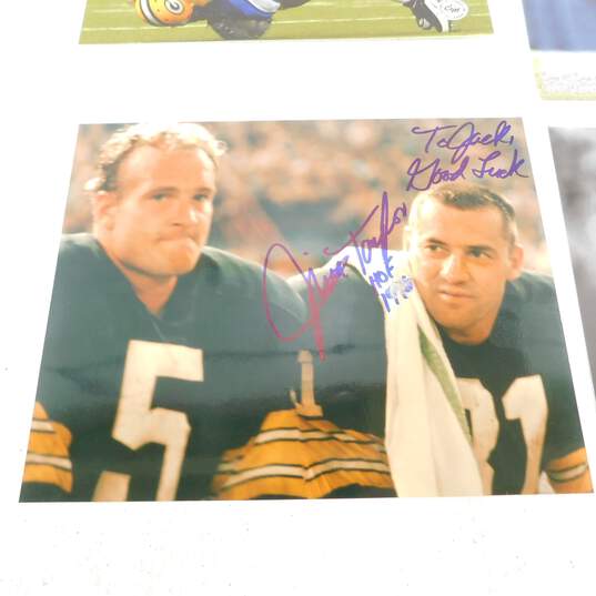 4 Autographed Green Bay Packers Photos HOF Taylor Matthews+ image number 9