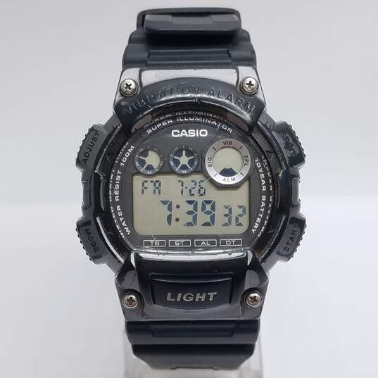 Men's Casio 44mm WR 10BAR Digital Vibration Alarm Stainless Steel Watch image number 1