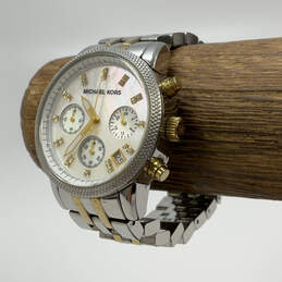 Designer Michael Kors Two Tone Chronograph Round Dial Analog Wristwatch