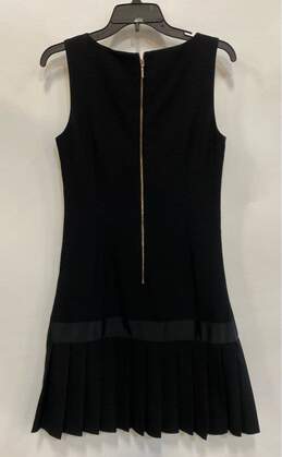Karl Lagerfeld Womens Black Pleated Round Neck Sleeveless Midi Shift Dress Sz 4 alternative image