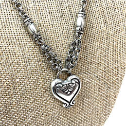 Designer Brighton Silver-Tone Link Chain Blair Heart Shape Pendant Necklace alternative image