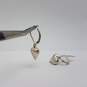 Sterling Silver Hoop & Heart & Faux Pearl Earring BD 8pcs 16.6g image number 5