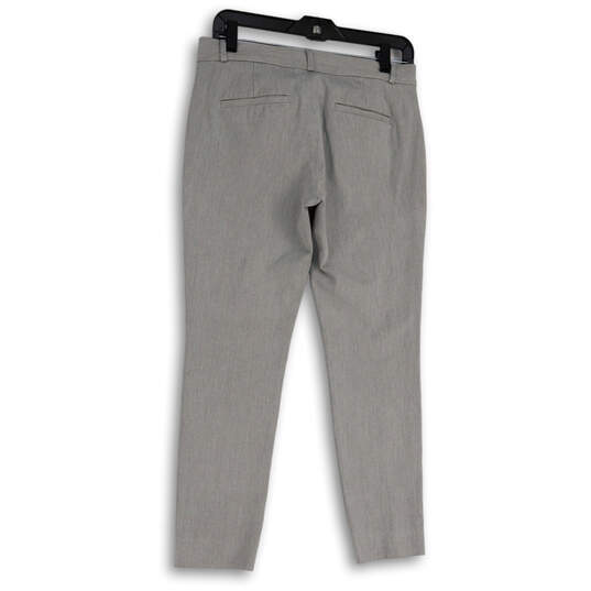 Womens Gray Flat Front Pockets Straight Leg Regular Fit Dress Pants Size 4 image number 2