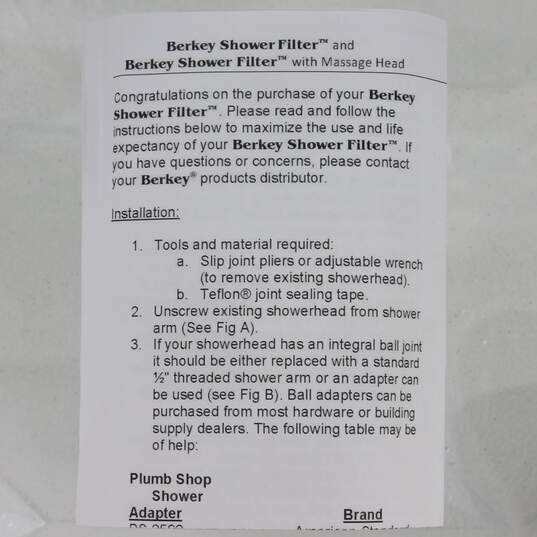 Berkey Shower Filter W/ Massage Head NIB image number 7