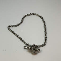 Designer Juicy Couture Silver-Tone Link Chain Heart Shape Charm Necklace alternative image
