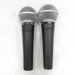 Shure Brand SM48 and SM58 Model Dynamic Microphones w/ Soft Case alternative image