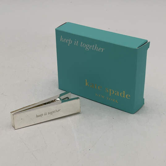 Designer Kate Spade Silver-Tone Keep It Together Paper Weight Clip With Box image number 3