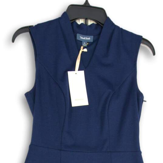 NWT Modcloth Womens Navy V-Neck Sleeveless Pullover Sheath Dress Size S image number 3