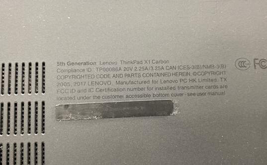 Lenovo ThinkPad X1 Carbon 14" Intel Core i7 (No Bootable Device) image number 6
