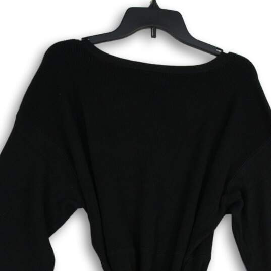 NWT Lane Bryant Womens Black Long Sleeve Tie Waist Sweater Dress Size 18/20 image number 4
