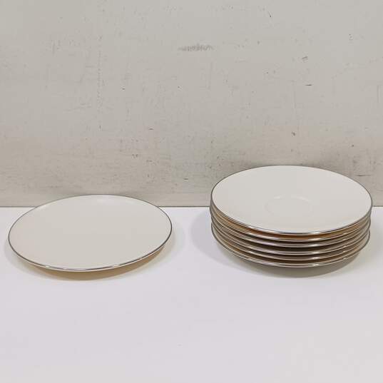 Vintage Set of 6 Lenox Olympia PL Saucers and 1 Bread Plate image number 1