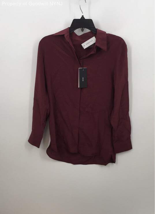 Babaton Women's Burgundy Button Down Size 2XS image number 1