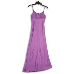 Zara Womens Purple Satin Sleeveless Spaghetti Strap Cocktail Maxi Dress Size XS alternative image