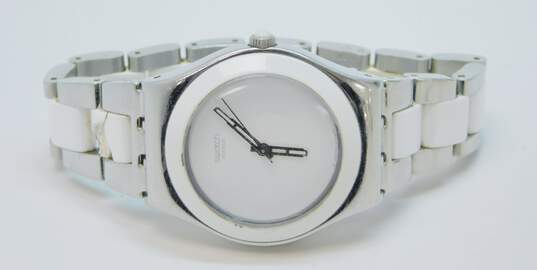 Unisex Swatch Irony Swiss White Ceramic Analog Watch image number 1