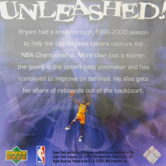 2000-01 Kobe Bryant Upper Deck Unleashed Los Angeles Lakers image number 3