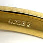 Designer J. Crew Gold-Tone Herringbone Hinged Enamel Bangle Bracelet image number 4