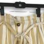 Hollister Womens Tan White Striped Button Front Belted Short A-Line Skirt XS image number 3