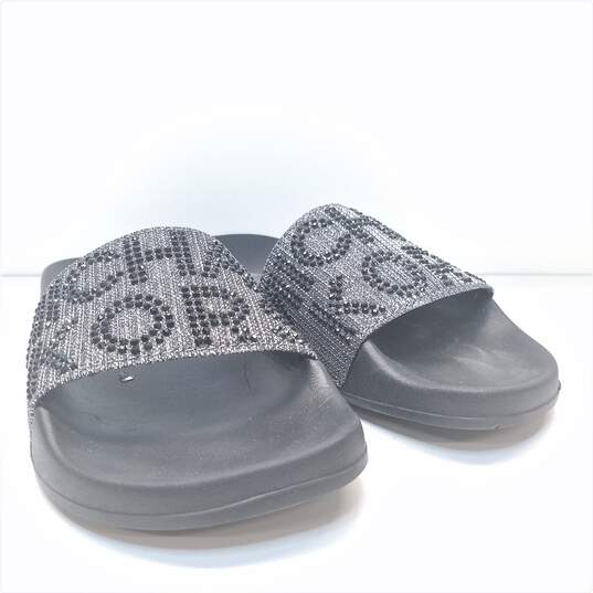 Buy the Michael Kors Penny Glitter Chain Mesh Women Sandals Black Size 7M |  GoodwillFinds