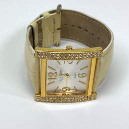 Designer Joan Rivers Gold-Tone Rhinestone Leather Strap Square Dial Wristwatch alternative image