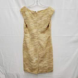 NWT Tory Burch Gold Tweed Sheath Dress Size 8 alternative image