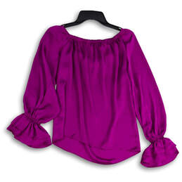 NWT Womens Purple Off The Shoulder Long Sleeve Blouse Top Size XS alternative image