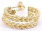 14K Yellow Gold Braided Hoop Earrings 3.0g image number 3