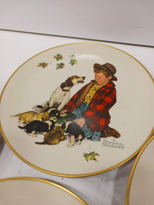 Gorham Set Of 4 Norman Rockwell Decorative Plates image number 5