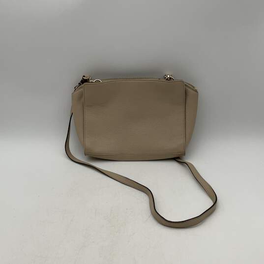 Kate Spade Womens Tan Leather Adjustable Strap Zipper Pocket Crossbody Bag Purse image number 2