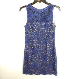 Trina Turk Women Blue Lace Sheath Dress Sz 2