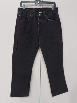 Levis 501 Black Straight Leg Black Jeans Size 34x32