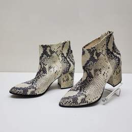 Steve Madden Jillian Leather Snake Print Ankle Boot Block Womens Sz 8M