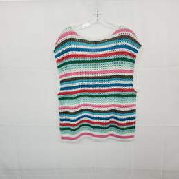 Talbots Multicolor Open Knit Cotton Blend Pullover Sweater WM Size XL NWT alternative image