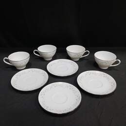 8pc Vintage Noritake China Annabelle Teacups & Saucers 6856