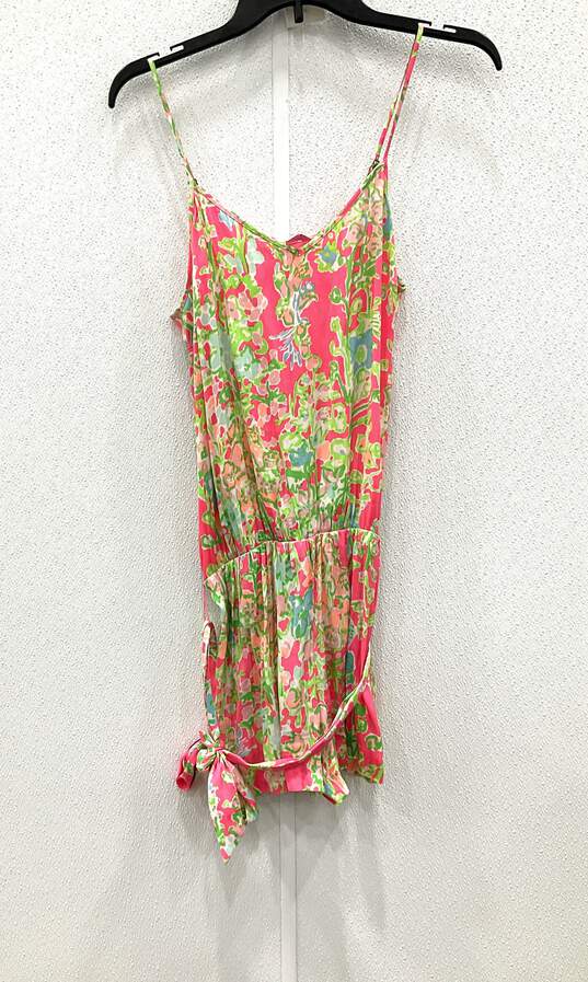 Lilly Pulitzer Women's Pink & Green Short Romper XS image number 1