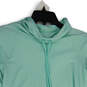 Womens Green Long Sleeve Hi-Low Hem Drawstring Pullover Hoodie Size XXS image number 3