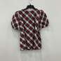 NWT J. Crew Womens Red White Plaid Short Sleeve Blouse Top Shirt Size L image number 2