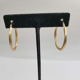 14k Gold Twist Hoop Earrings 2.3g