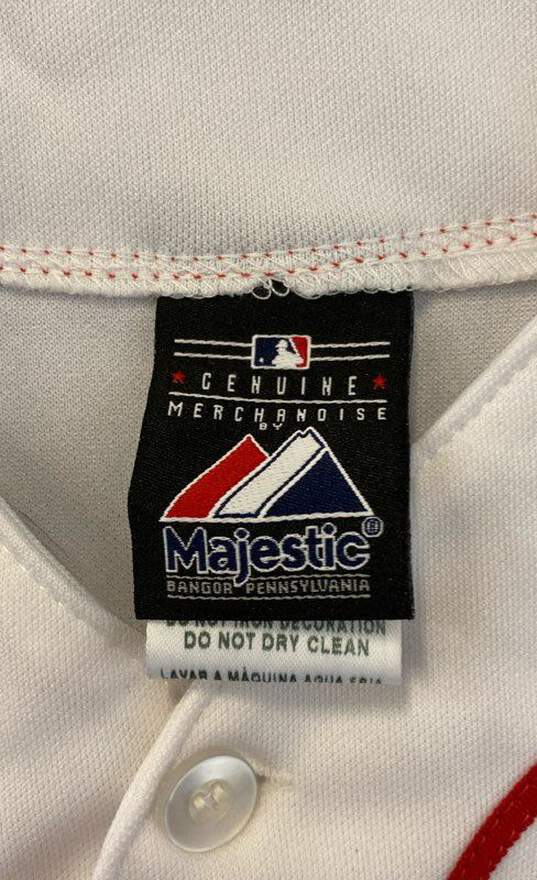 Majestic MLB Boston Red Sox White Jersey - Size S image number 3