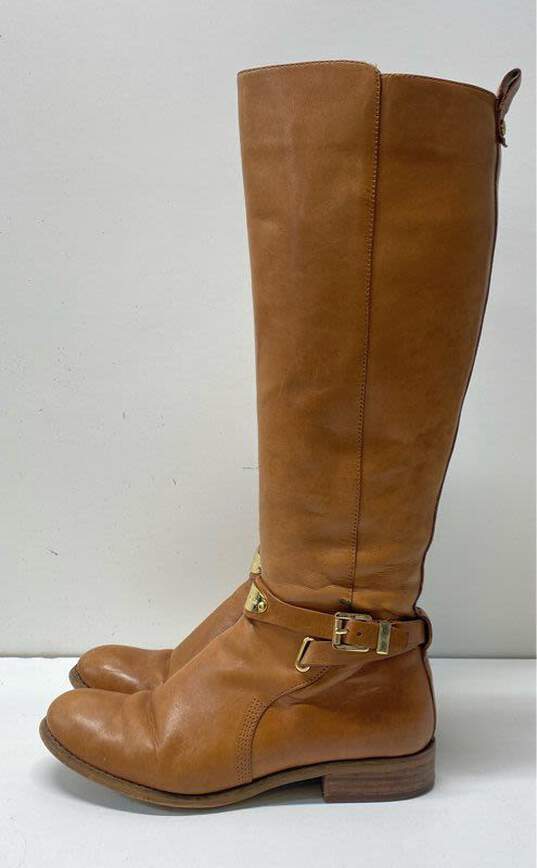 Michael Kors Leather Arley Riding Boots Luggage 7 image number 2