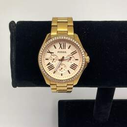 Designer Fossil Cecile AM-4483 Gold-Tone Rhinestone Analog Quartz Wristwatch