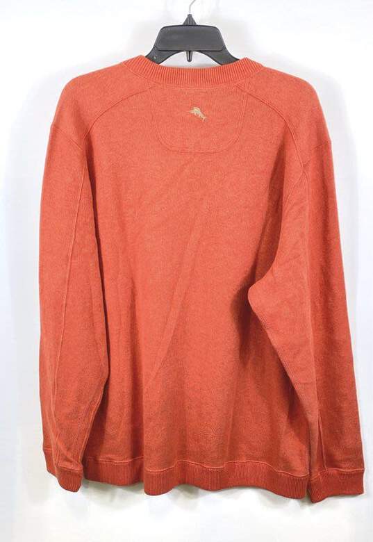NWT Tommy Bahama Mens Orange Tight-Knit Long Sleeve Pullover Sweater Size XL image number 6