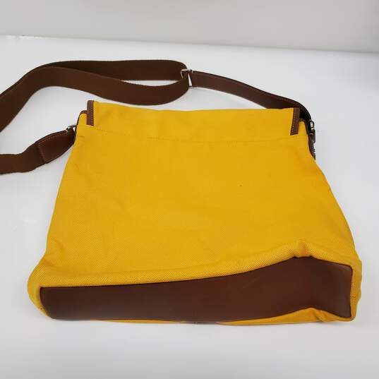 Coach Yellow Canvas Brown Leather Trim Crossbody Messenger Bag image number 7