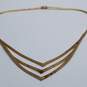 14K Gold 3-Layer Chevron 16" Necklace (DAMAGED) 21.3g image number 4