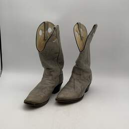 Nocona Boots Mens Gray Pointed Toe Pull-On Cowboy Western Boots Size 8