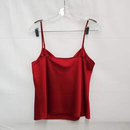 NWT J. Crew WM's 100% Polyester Red Draped Satin Top Size M alternative image