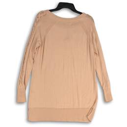 NWT Lauren Conrad Womens Pink Knitted Round Neck Pullover Sweater Size Medium alternative image